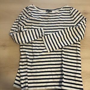 J. Crew Navy and White Striped Top